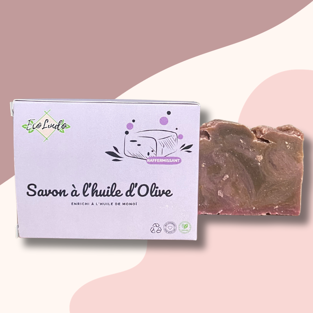 Savon artisanal à base d'huile d'olive - Enrichi à l'huile de Monoï - boîte